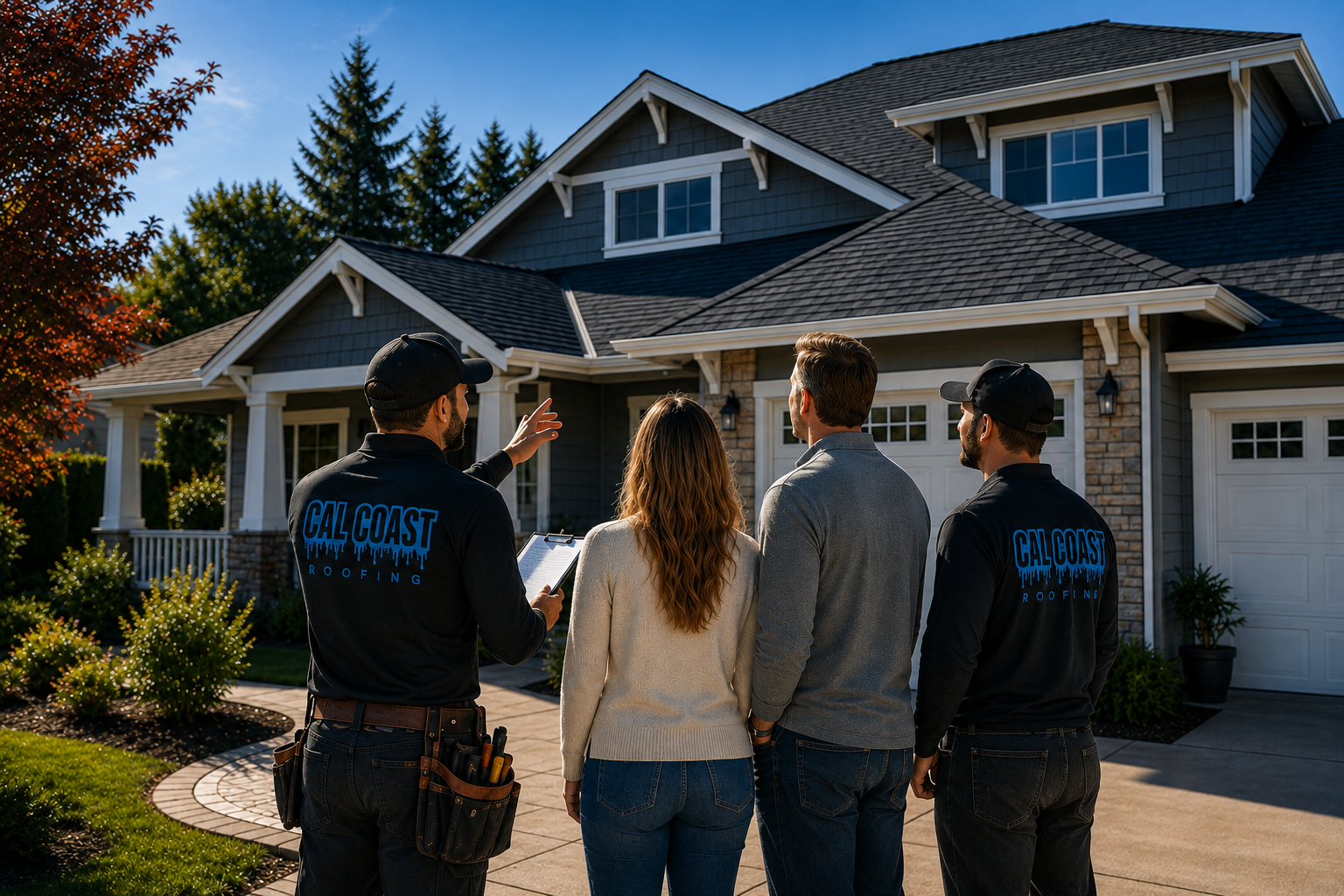 Cal Coast Roofing crew on a job site in Santa Cruz County, California